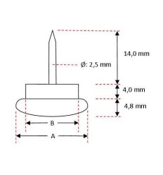 Stålglidesøm - med støddæmpning, Ø 20 mm