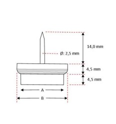 Filtsko - med søm, Ø 14 mm.